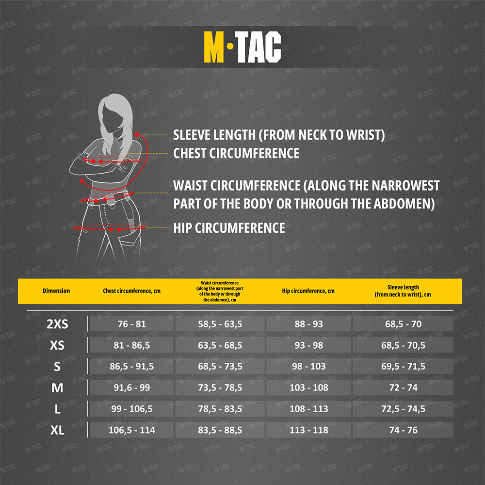 Size chart Thermal fleece shirt Delta Level 2 Lady